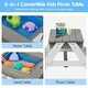preview thumbnail 4 of 4, Outdoor Wooden Kids Picnic Table With Umbrella, Convertible Sand&Water