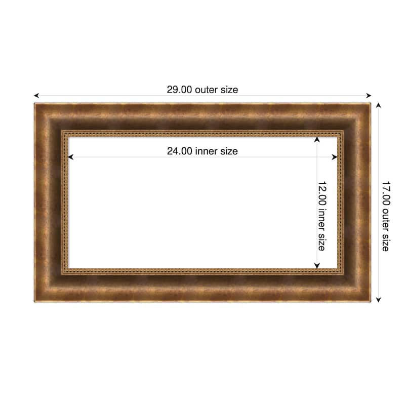 Amanti Art Manhattan Black Framed Dry Erase Magnetic Board - 29 x 17 in - Manhattan Bronze