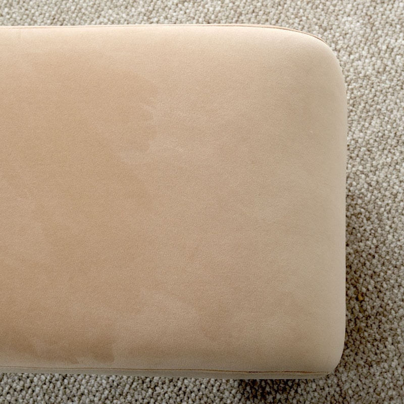 60" Velvet Upholstered Waterfall Bench