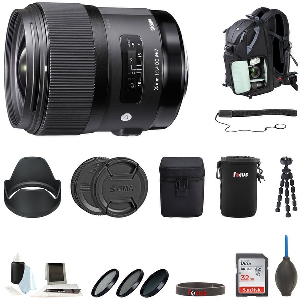 Sigma 35mm f/1.4 DG HSM ART Lens for Nikon F Accessory Bundle