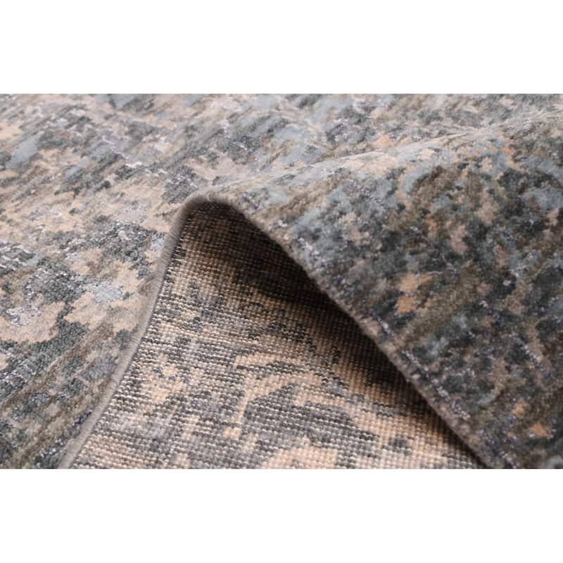 ECARPETGALLERY Hand-knotted Heritage Charcoal Silk, Wool Rug - 7'10 x 10'0
