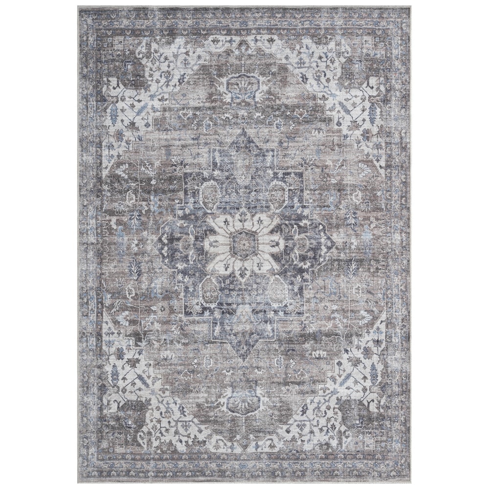 Everwash Callaghan Esther Bohemian Medallion Machine Washable Area Rug