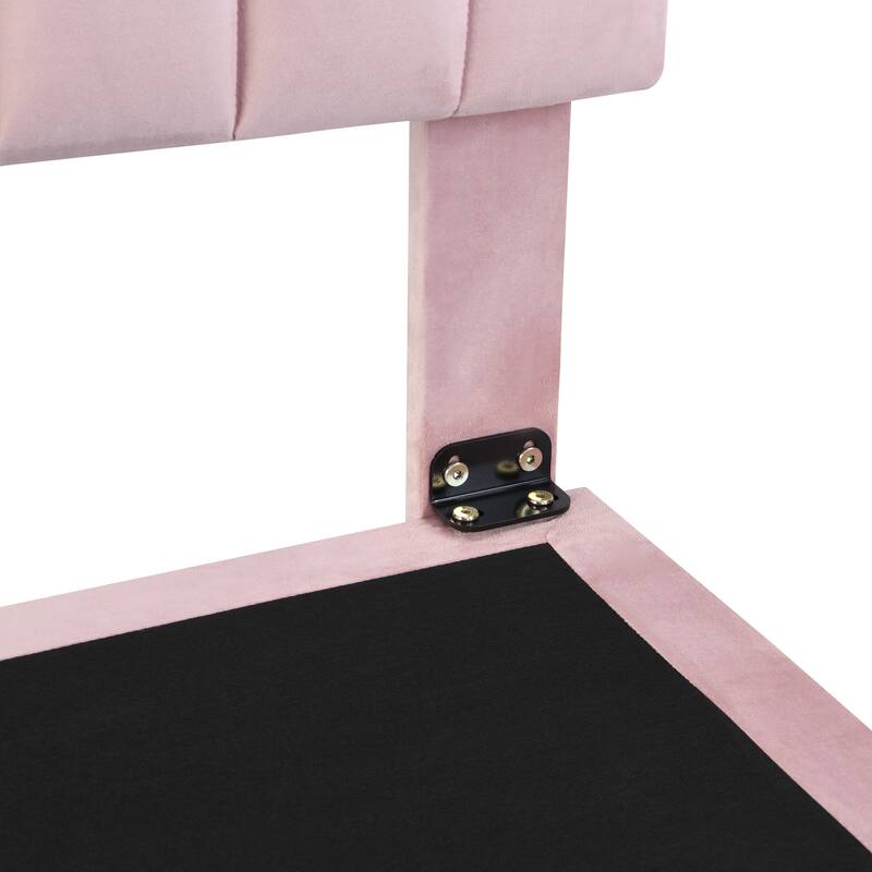 Queen Upholstered Velvet Bed with Sensor Light and Floating Frame - Modern Platform Bed with Headboard, No Box Spring Required