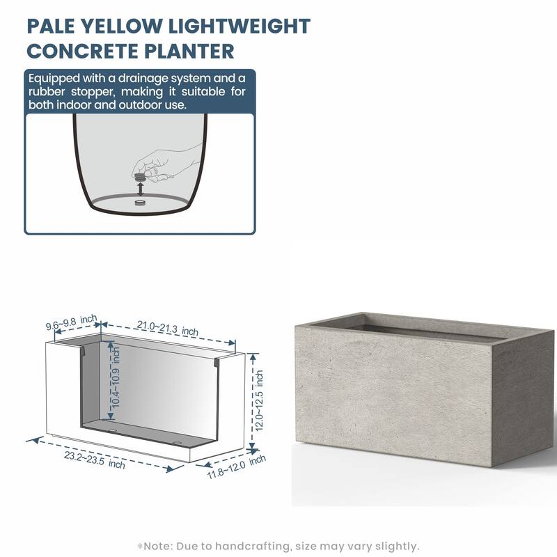 Tall Concrete Rectangle Plant Boxes / Large Indoor and Outdoor Flower Planters