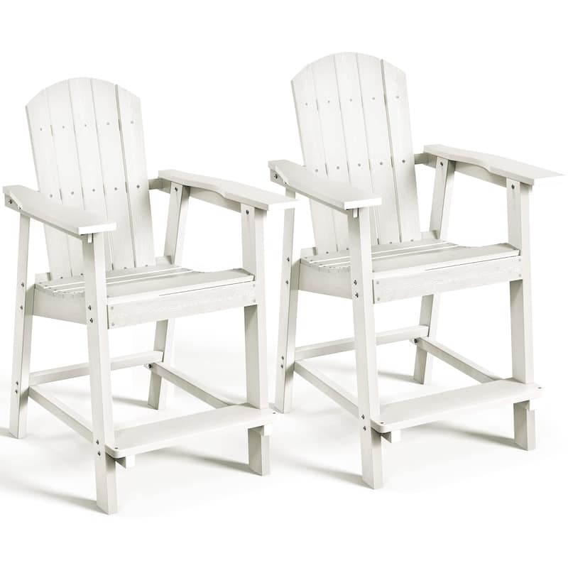 Moasis Tall Adirondack Chair Set of 2 Outdoor Patio Adirondack Barstools