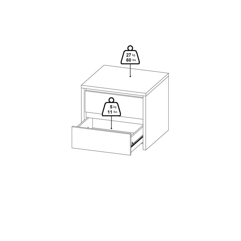 Porch & Den Next 17-Inch Tall 2-Drawer Nightstand End Table