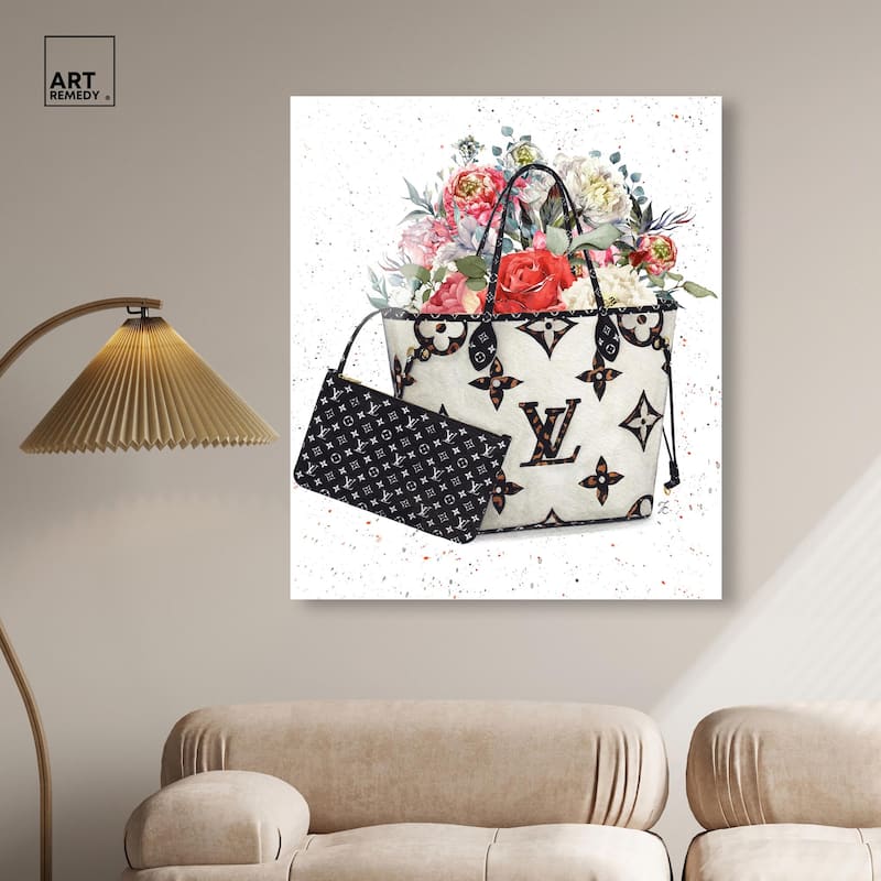 Floral Summer Bag Acrylic by Art Remedy, Ready to Hang