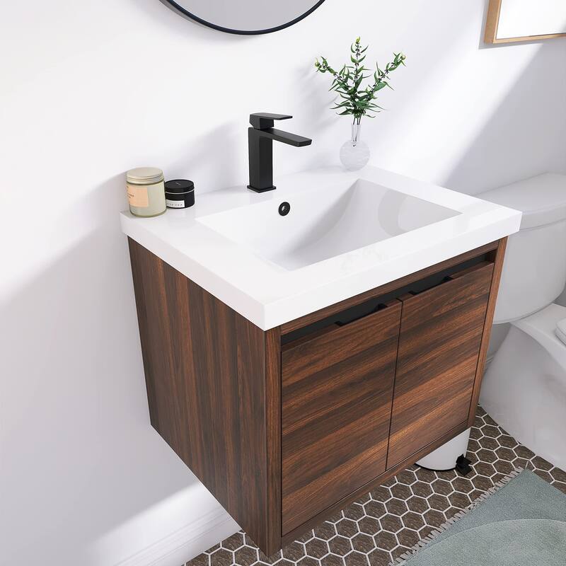 Beingnext 24"/30"/48" Bathroom Vanity with Sink, Floating Bathroom Vanity With Soft Close Door