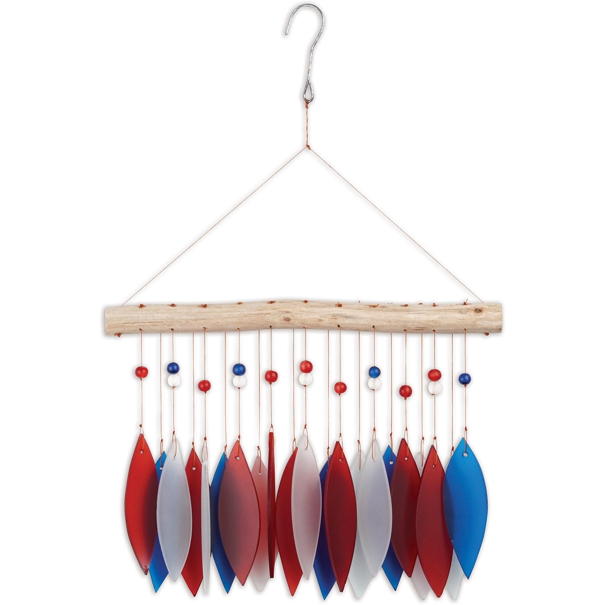 Patriotic Feather Seaglass Wind Chimes - 95580