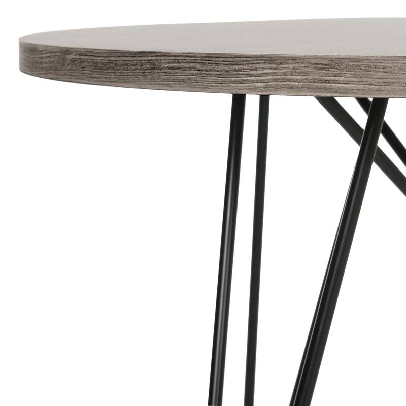 SAFAVIEH Glennis Mid-Century Modern Light Grey / Black End Table - 23.6" x 23.6" x 15.8" - 24Wx24Dx16H
