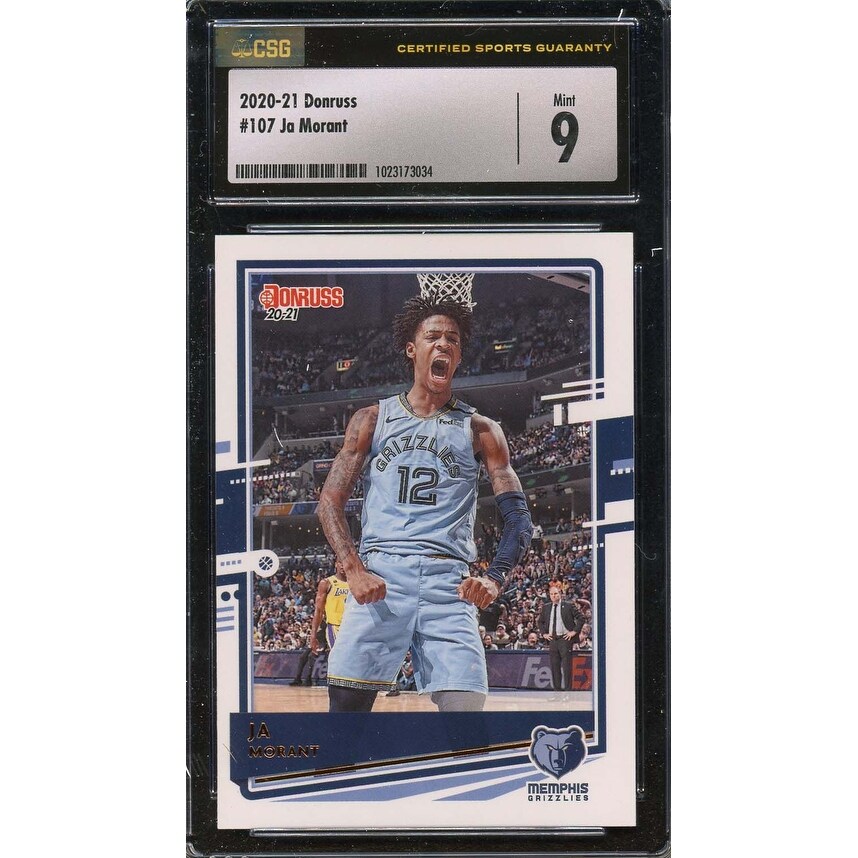 Ja Morant 2020-21 Panini Donruss Basketball Card #107 Graded CSG 9 - Black  - 8'6" x 11'6" - Overstock - 40992537