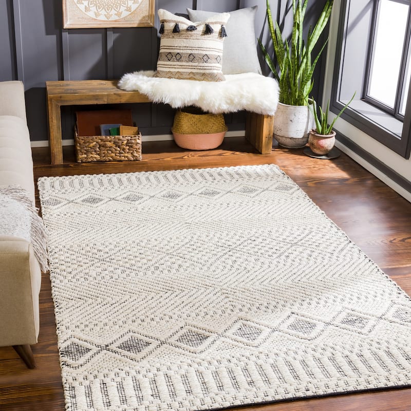 Artistic Weavers Balodis Handmade Global Jute Area Rug - 8'10" x 12' - Cream/Black