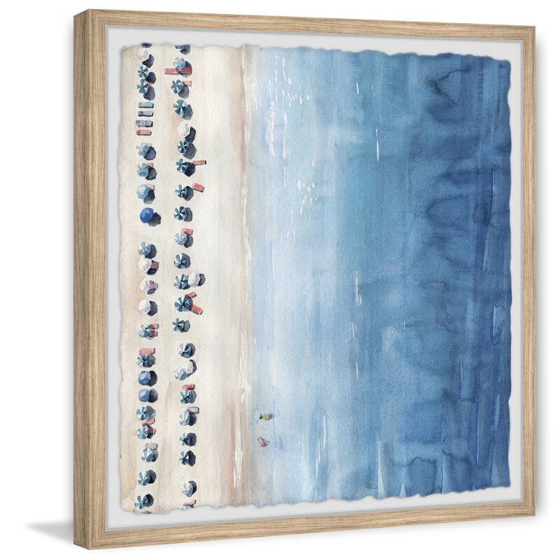 Blue Sun Loungers II Framed Wall Art, Elegant Home Touch - Sophisticated Artwork for Refined Décor