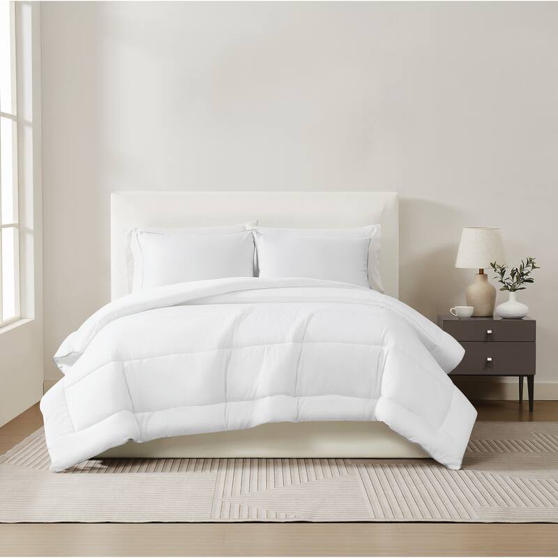 Christian Siriano NY Cotton Sateen Comforter Set - White - Queen - 3 Piece