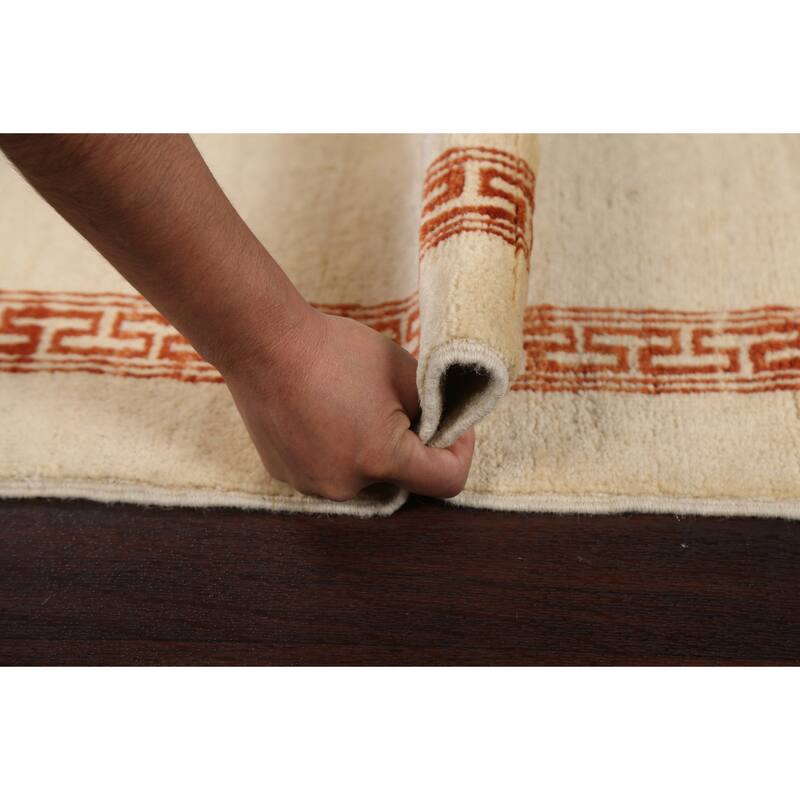 Geometric Bordered Gabbeh Kashkoli Oriental Area Rug Wool Hand-knotted - 3'0" x 5'5"