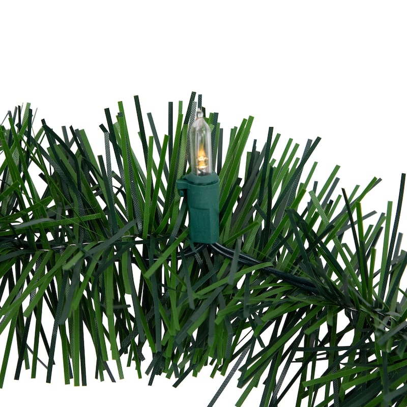 18' Pre-Lit Battery Operated Pine Artificial Christmas Garland - Warm White LED Lights