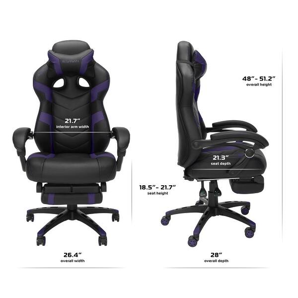 Respawn 110 Racing Style Reclining Gaming Chair With Footrest On Sale Overstock 22848763
