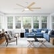 preview thumbnail 4 of 17, 60-in White Wooden Reversible Remote Large Coastal Ceiling Fan with Light