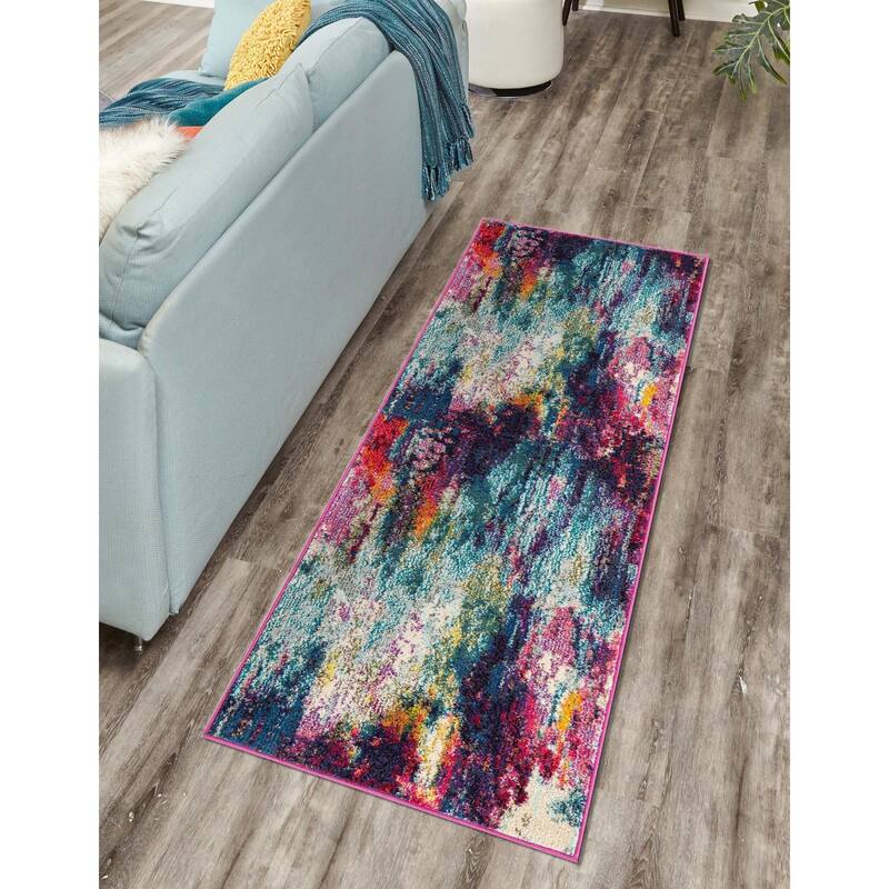 Contemporary Visby Collection Area Rug - Multi - 2'7"x12'
