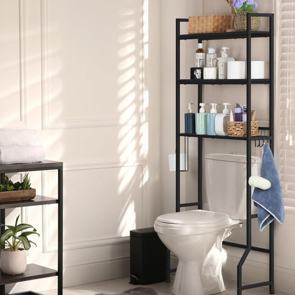 3 Tier Metal Over The Toilet Shelf Bathroom Storage Rack - Bed Bath &  Beyond - 31647452