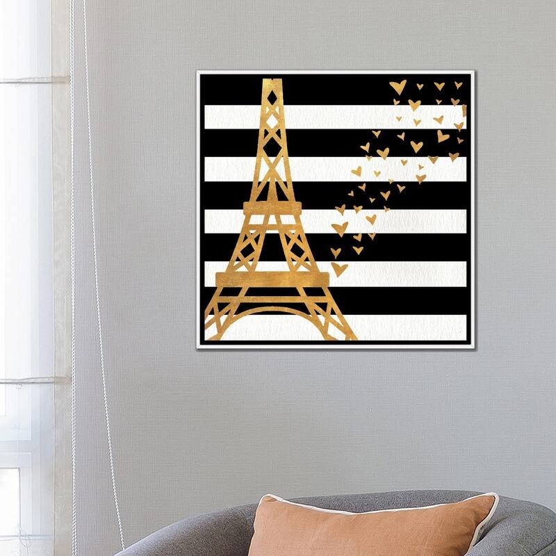 iCanvas "Eiffel Tower Love" by SD Graphics Studio Framed