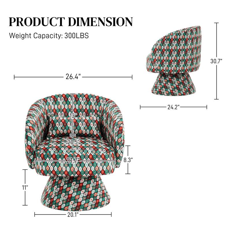 Ouyessir 360 Degree Swivel Cuddle Barrel Sofa Chairs