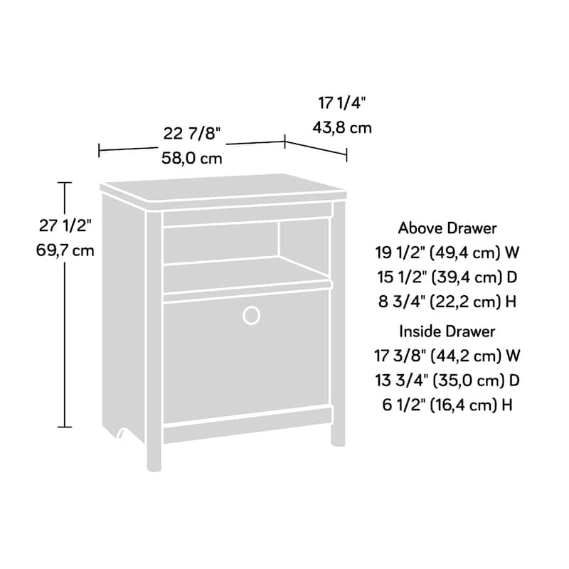 Engineered Wood Vintage Night stand with Open Shelf and Smooth Drawer, Brown