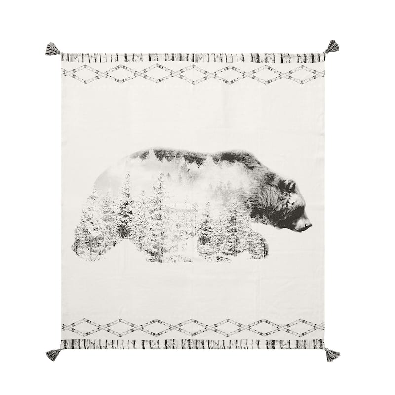 Bear Forest Printed Throw Blanket