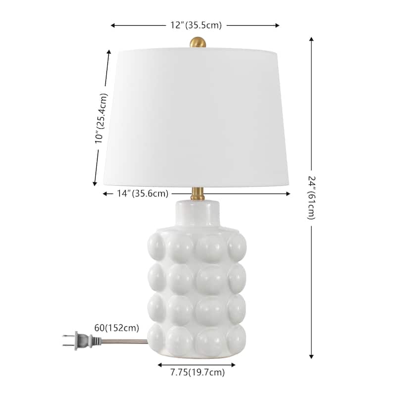 SAFAVIEH Konny 24-inch Ceramic Table Lamp (LED Bulb Included) - 14"W x 14"D x 24"H