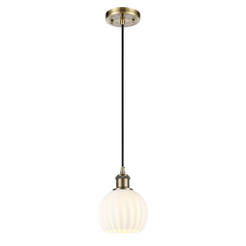 Innovations Lighting 516-1P-8-6 White Venetian Pendant White Venetian
