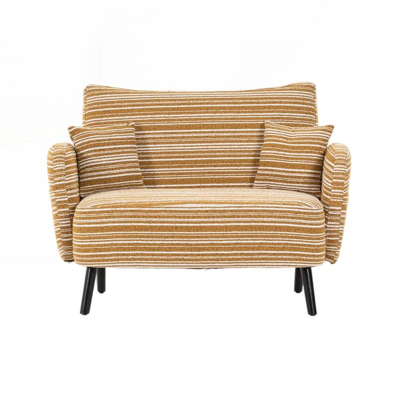 Modern style two-seater sofa with ultra-comfortable armrests, armrest pillows