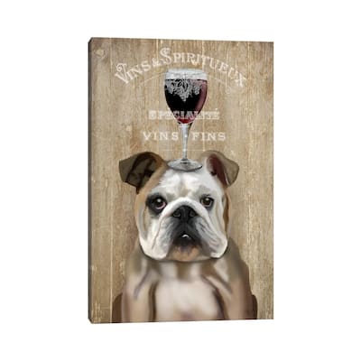 iCanvas "Dog Au Vin, English Bulldog" by Fab Funky Canvas Print