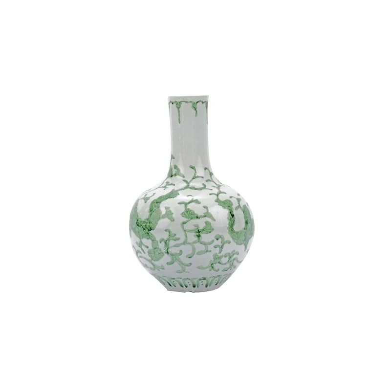 Dragon Lotus Globular Floor Vase