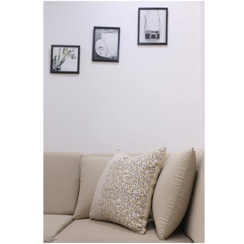 Fabdivine Cotton Floral Block print pillow Cover