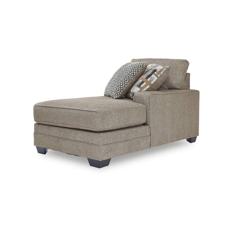 Signature Design by Ashley Cannonbrook Brown 3-Piece Sectional with Chaise - 139" W x 69" D x 40" H