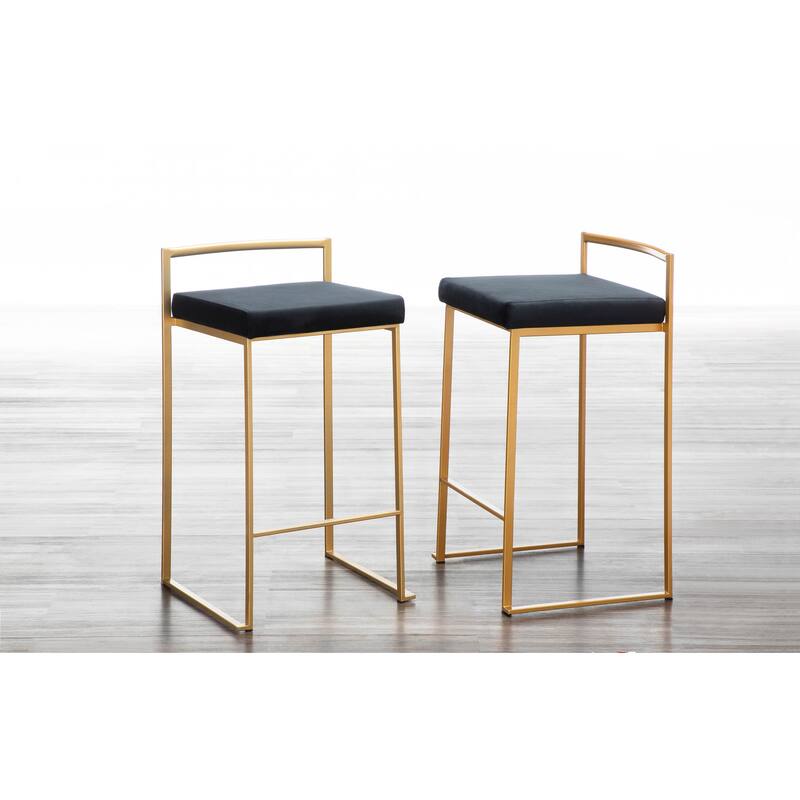 Silver Orchid Forrest Gold Stackable Fully Welded Counter Stool (Set of 3)