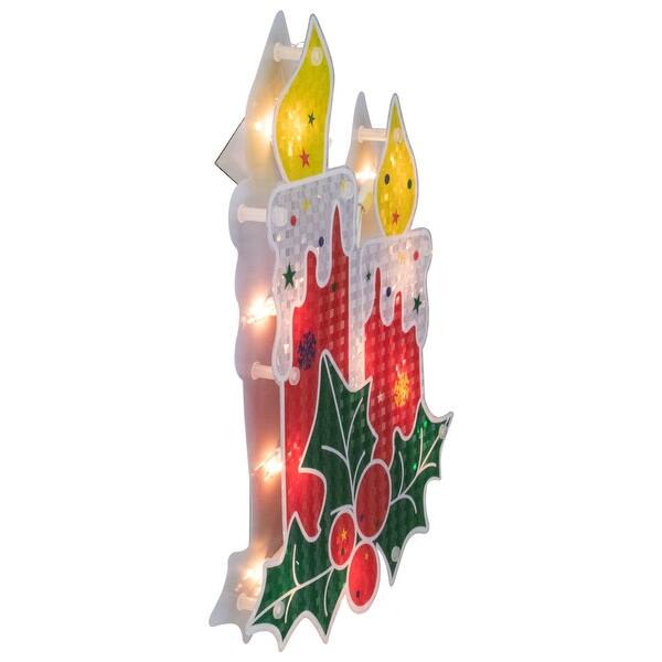 Shop Black Friday Deals On 12 Red Lighted Berry Candle Christmas Window Silhouette Decoration Overstock 25321519
