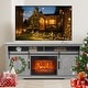 preview thumbnail 26 of 37, 68" Farmhouse Sliding Barn Door Fireplace TV Stands Console Table with 23" Electric Fireplace Grey