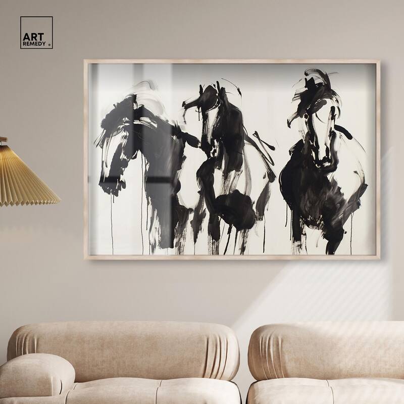 Horses in Ink Shadowbox by Art Remedy