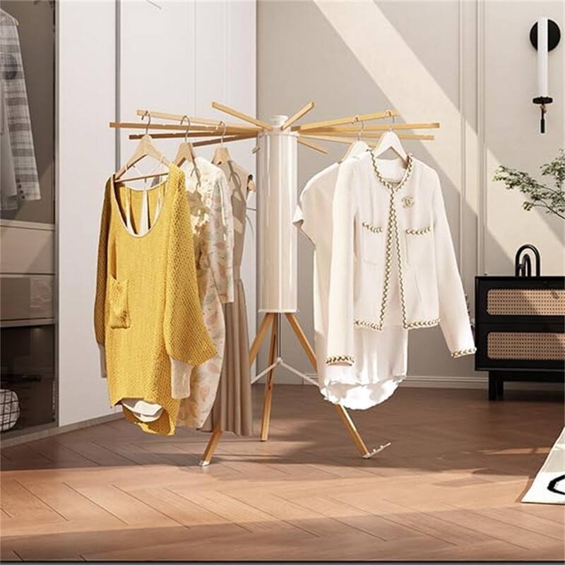 Portable Tripod Drying Rack - 12 Wooden Arms