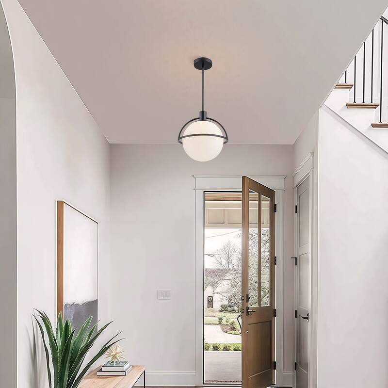 Starsky 1-Light Modern Globe Single Glass Pendant Light