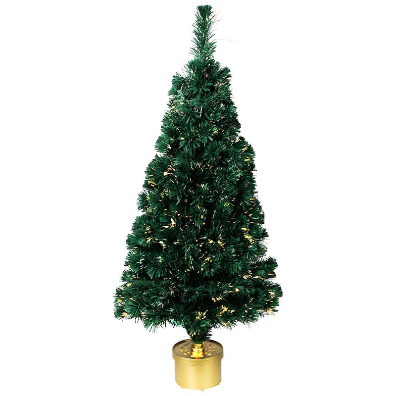 Pre-Lit Color Changing Fiber Optic Artificial Christmas Tree - 4' - Multi-color Lights - 4 Foot