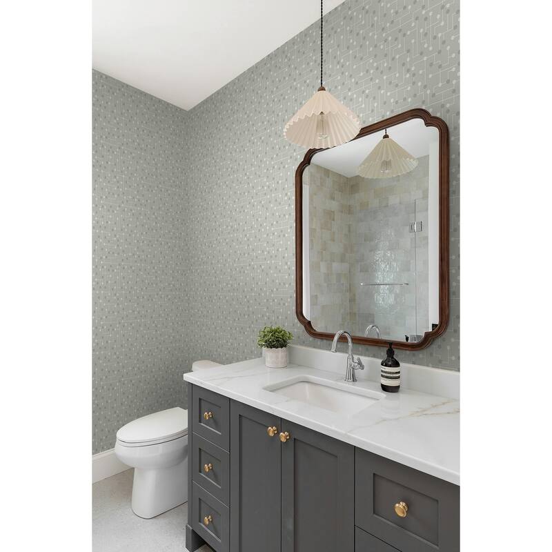 Seabrook Designs Balfour Dotted Lines Unpasted Wallpaper