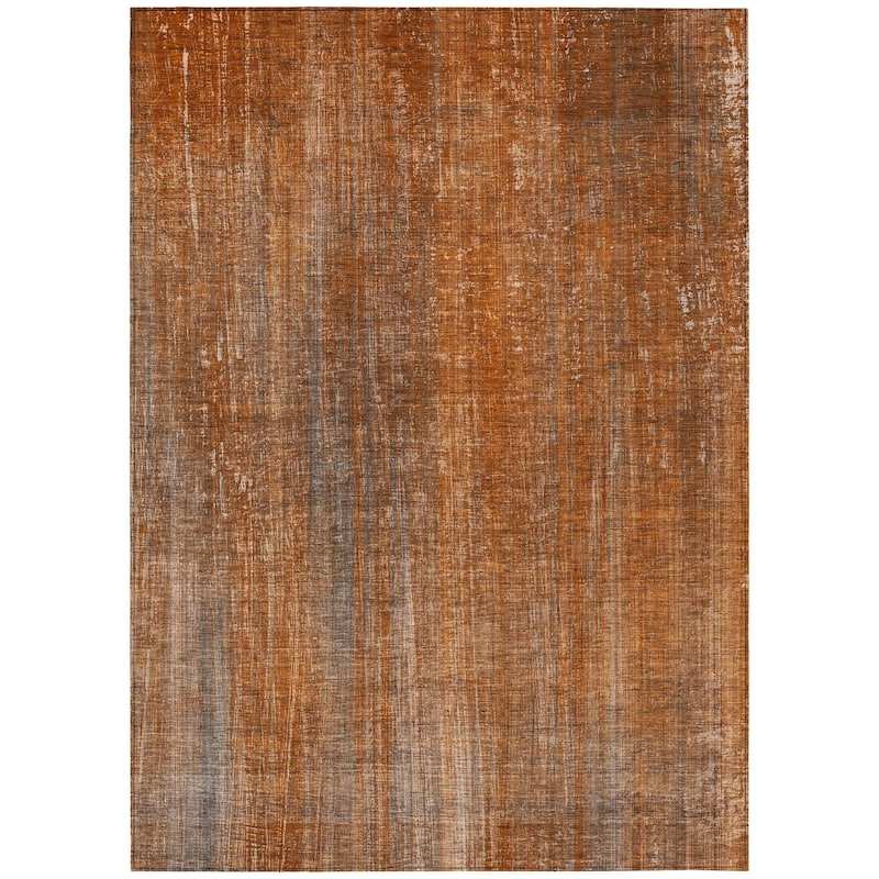 Machine Washable Indoor/ Outdoor Ombre Solid Chantille Rug
