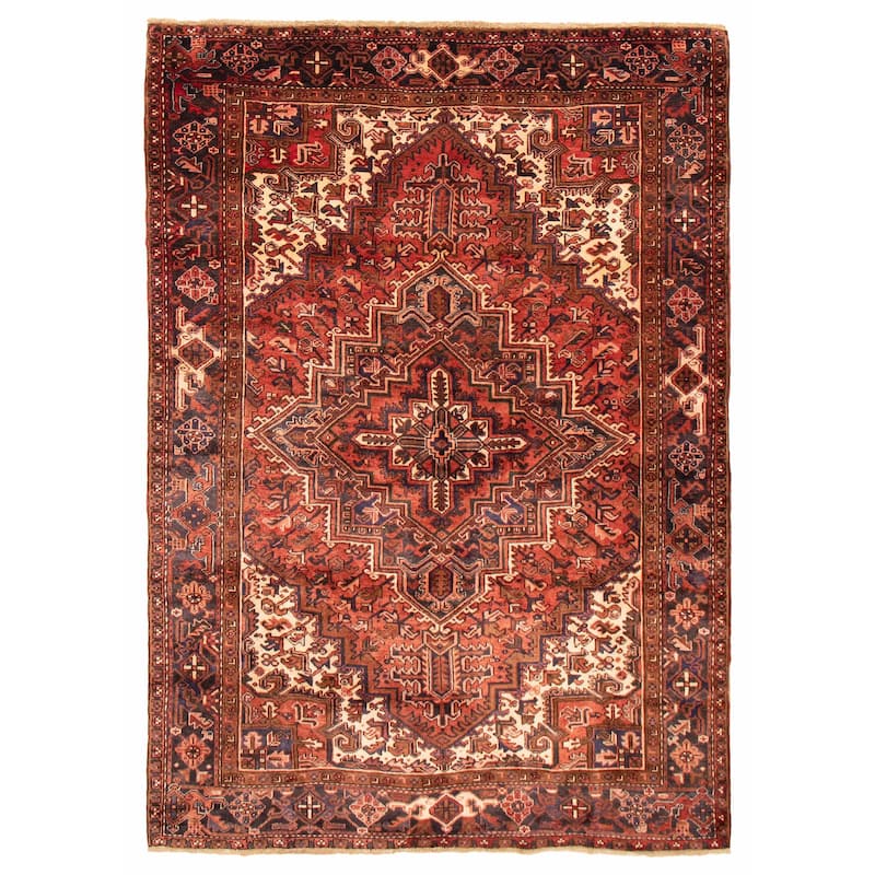ECARPETGALLERY Hand-knotted Sarabi Red Wool Rug - 6'9 x 9'9 - Red - 6'9 x 9'9