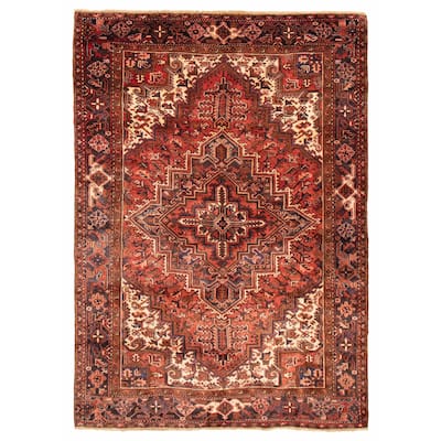 ECARPETGALLERY Hand-knotted Sarabi Red Wool Rug - 6'9 x 9'9