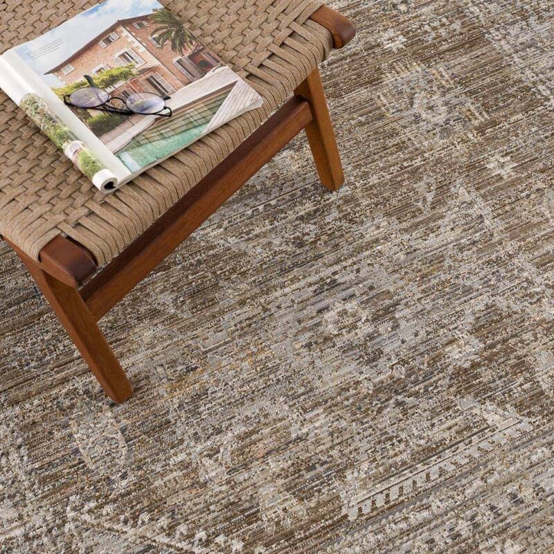 Hauteloom Yamir Hallway, Kitchen Machine Washable Patio Outdoor Runner Rug - Dark Brown, Sage Green - 2'7" x 7'3"