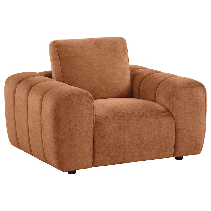Burnett Chenille Upholstered Accent Chair - Burnt Orange