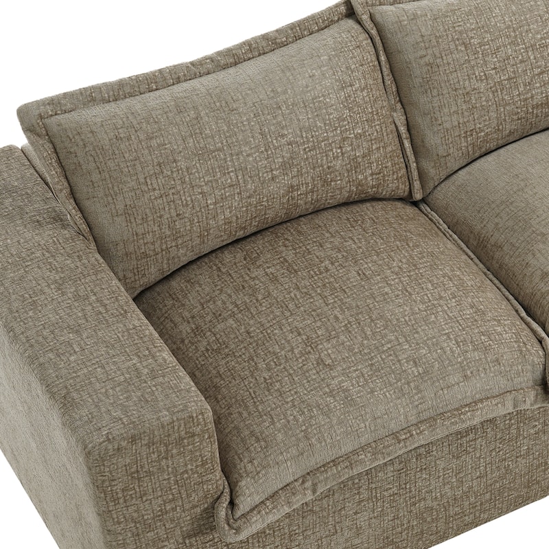 No Assembly Chenille Modular Sectional Sofa Comfy Cloud Couch