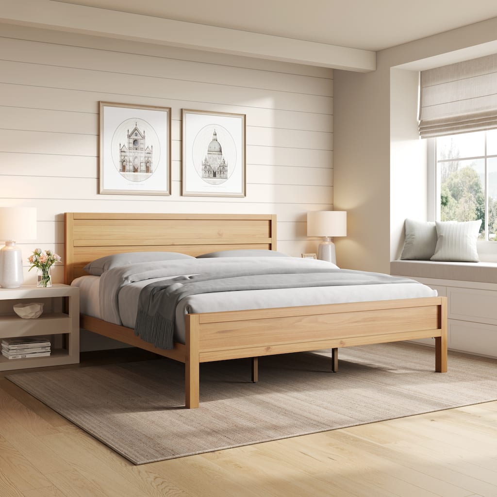 GDFStudio - Maddox Modern Wood Panel Bed with Slat System